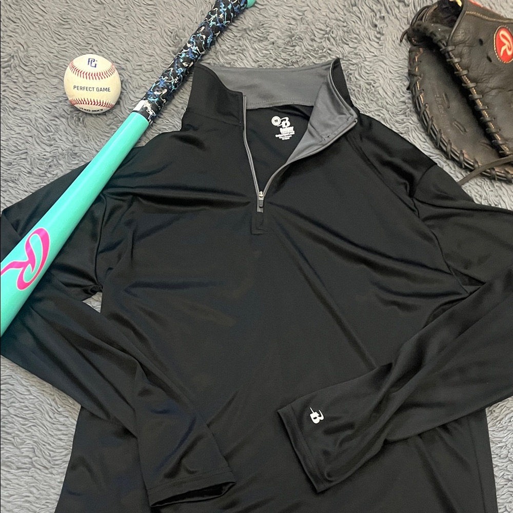 Black Quarter-Zip Pullover
